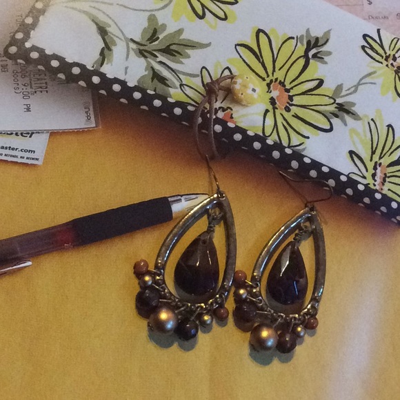 💕 Brown bronze chandelier earrings - Picture 2 of 3